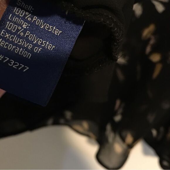 APT 9 Brush stroke design sheer sleeve chiffon top! IN BLACK NOT RED - Picture 9 of 9